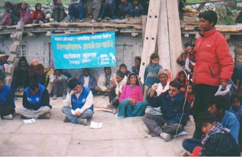 Human Rights Activist and Internally Displaced Persons during rehabilitation in the  interaction program at their origin on May 2005at Jumla District