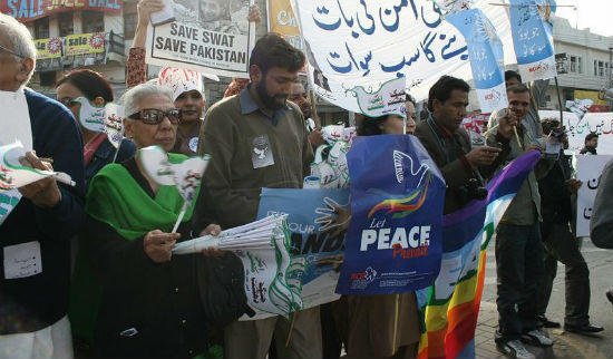 South Asia Partnership Pakistan (SAP-PK) protest for peace