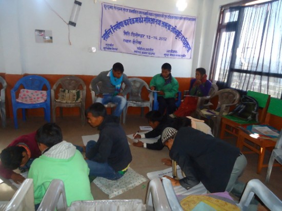 Young Nepalese during a capacity building program on peacebuilding 
