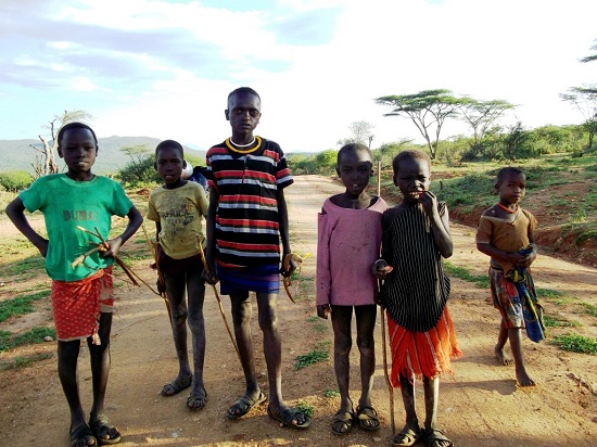Pokot child herders. POKATUSA's work aims to prevent them becoming cattle rustlers.
