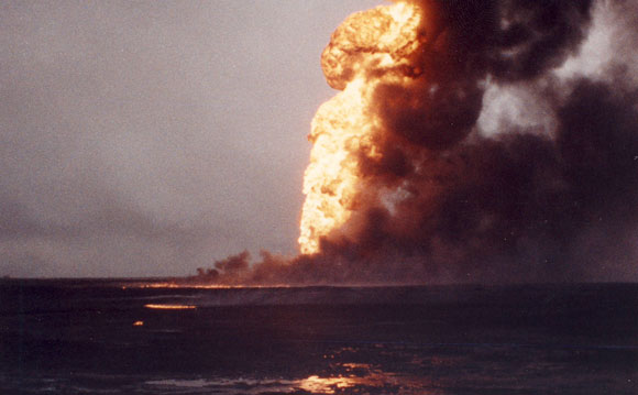 An oil fire during the first Gulf war.
