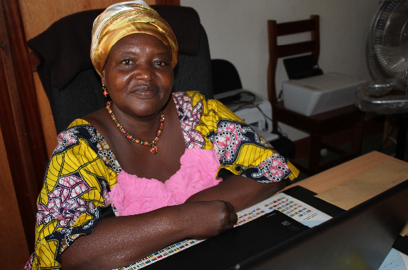 Mme Rashida at the Interfaith Secretariat office, Bangui, CAR. Image credit: Tamanna Kalhar. 