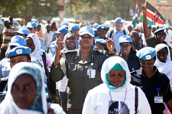 Women in Darfur march against gender violence