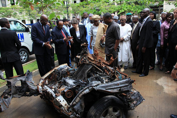 The remains of a car bomb in 2011. Boko Haram claimed responsibility. (Image credit: UNDP)