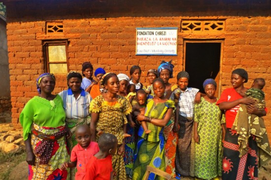 Women’s group outside their Baraza at Kigongo