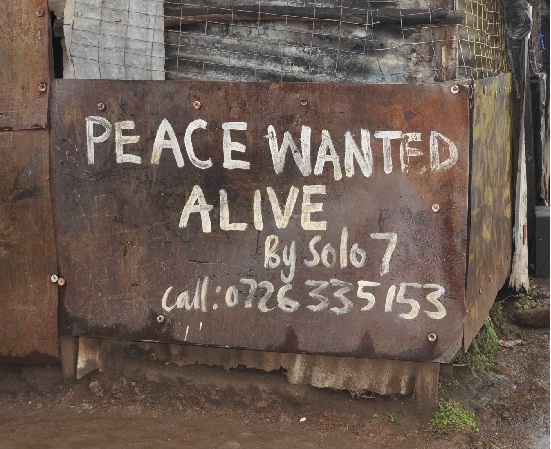 A slogan from the 2007 elections. The aftermath of the polls saw Kenya descend into violence in which more than 1000 people were killed. Image credit: Worth Baker
